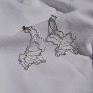 Earrings silver abstract