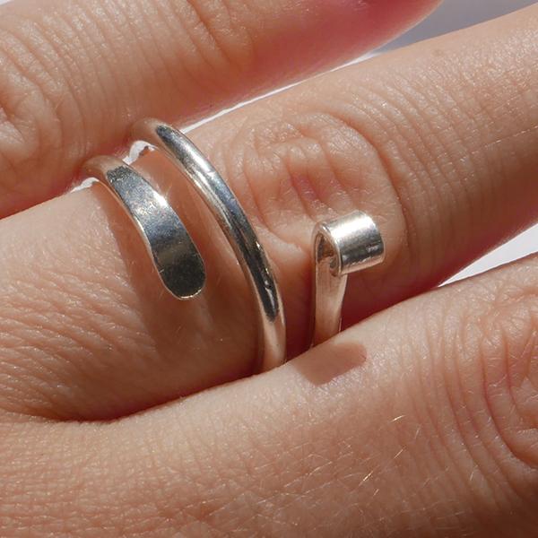 Silver twist ring