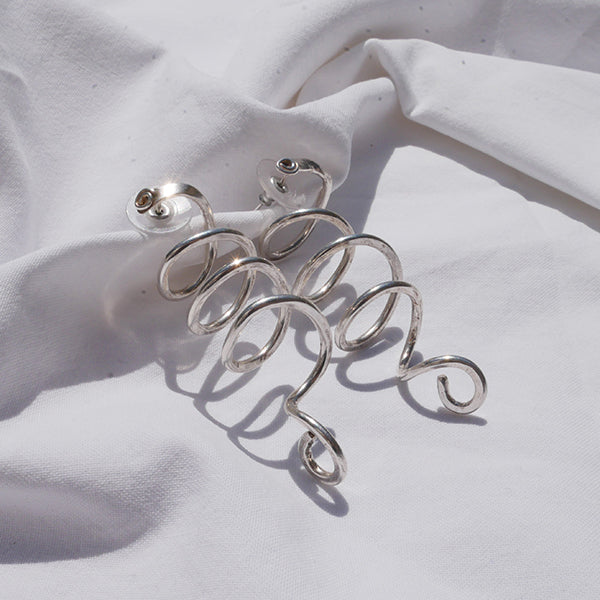 earrings Silver spiral