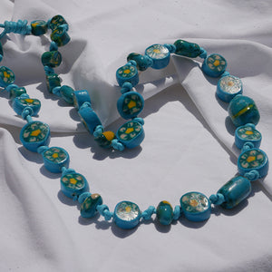 necklace with colourful hand made beads