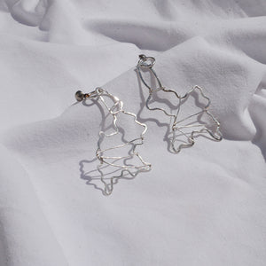 Earrings silver abstract