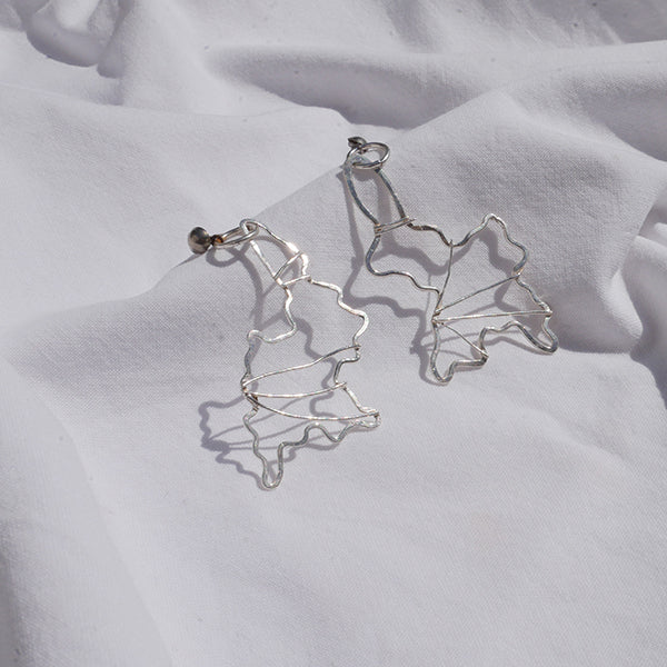 Earrings silver abstract