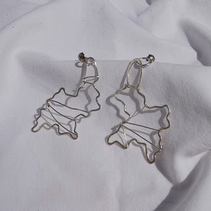 Earrings silver abstract