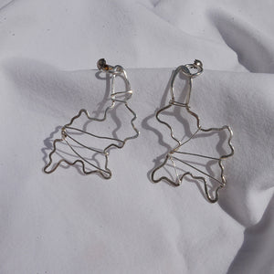 Earrings silver abstract