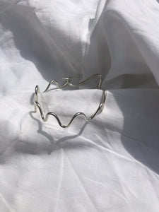 Bracelet - squiggly hand made silver